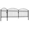 vidaXL Portail de jardin Assen avec arc en acier noir 1,25&nbsp;m x 5&nbsp;m