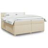 vidaXL Sommier &agrave; lattes de lit avec matelas Cr&egrave;me 200x200 cm Tissu