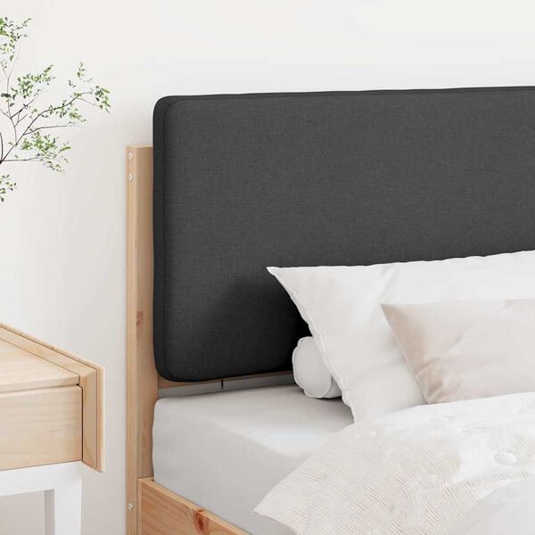 vidaXL T&ecirc;te de lit capitonn&eacute;e Brun et gris fonc&eacute; 80 cm Pin massif