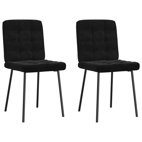 vidaXL Chaises &agrave; manger lot de 2 Noir Velours