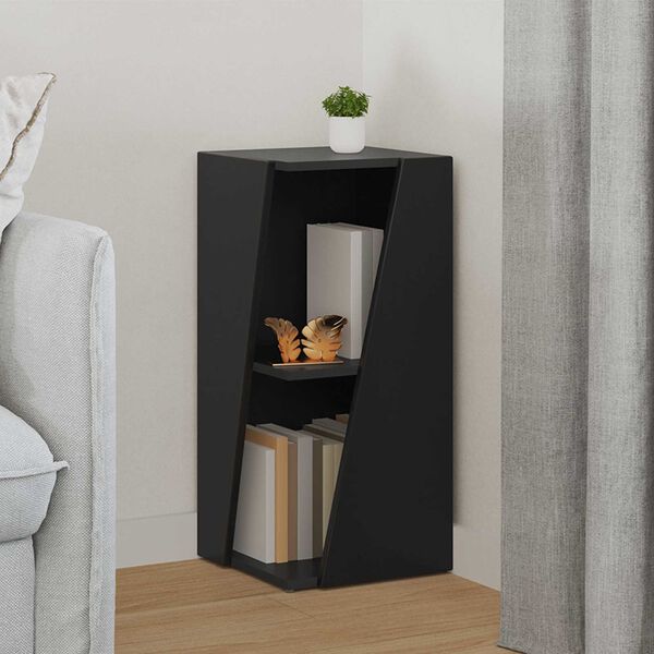 vidaXL &Eacute;tag&egrave;re lat&eacute;rale Noir 33 x 32 x 70,5 cm Bois d'ing&eacute;nierie