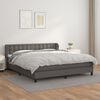 vidaXL Sommier &agrave; lattes de lit avec matelas Gris 180x200 cm Similicuir