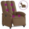 vidaXL Fauteuil inclinable de massage &eacute;lectrique marron tissu