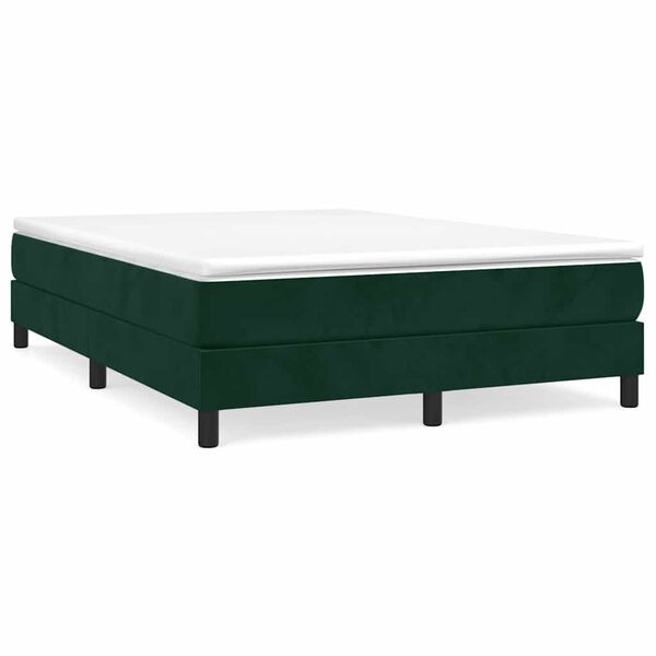 vidaXL Sommier &agrave; lattes de lit et matelas Vert fonc&eacute; 140x190cm Velours