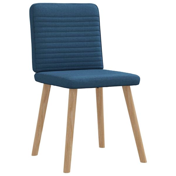 vidaXL Chaises &agrave; manger lot de 4 bleu tissu