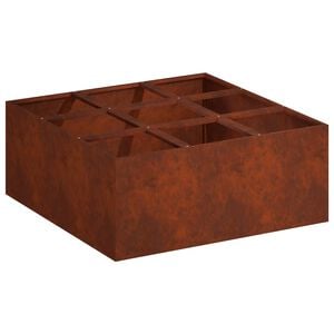 vidaXL Cache-pot de jardin Rouill&eacute; 100 x 100 x 50 cm Acier patin&eacute;