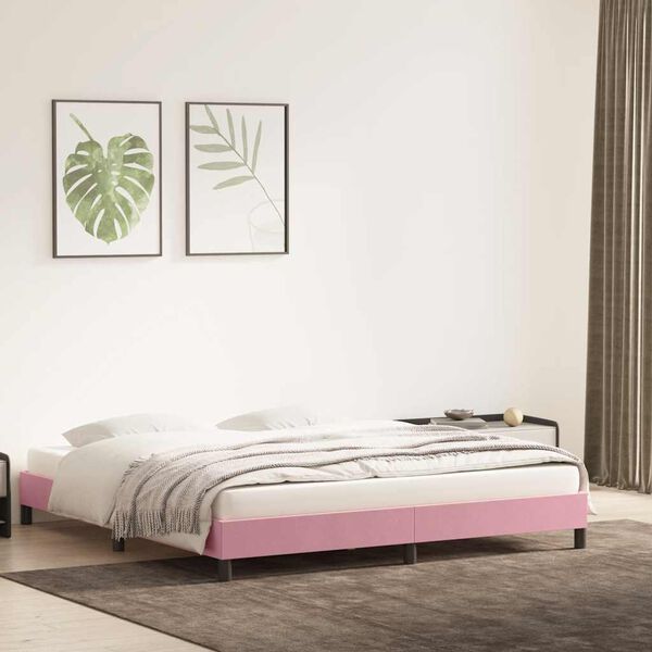 vidaXL Cadre de lit sans matelas rose 200x210 cm velours