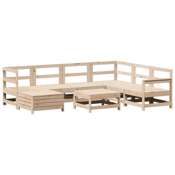 vidaXL Salon de jardin 8 pcs bois de pin massif