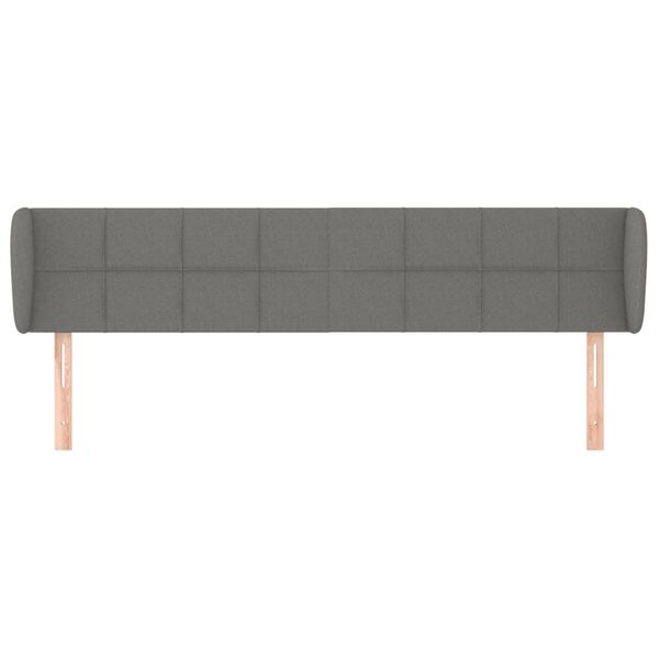 vidaXL Tête de lit avec oreilles Gris foncé 203x23x78/88 cm Tissu