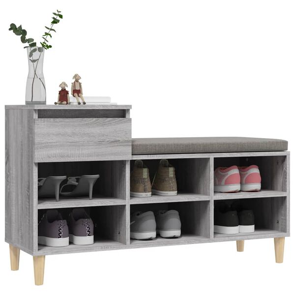 vidaXL Armoire à chaussures Sonoma gris 102x36x60 cm Bois d'ingénierie