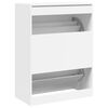 vidaXL Armoire &agrave; chaussures 2 tiroirs rabattables blanc 80x42x108 cm