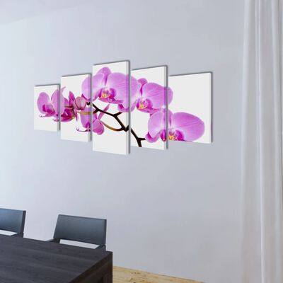 Set de toiles murales imprimées Orchidée 200 x 100 cm