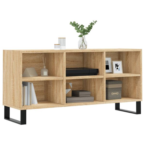 vidaXL Meuble TV chêne sonoma 103,5x30x50 cm bois d'ingénierie