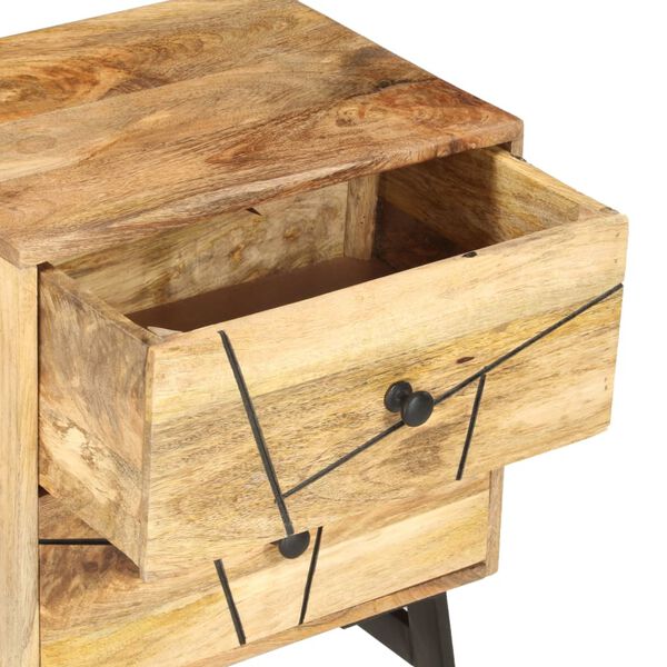 vidaXL Table de chevet 40x30x50 cm Bois de manguier massif