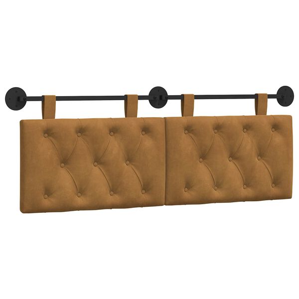 vidaXL T&ecirc;te de lit suspendue Marron 150 x 55 x 7 cm Velours