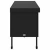 vidaXL Boîte de rangement de jardin et roues noir résine tressée