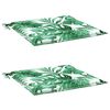 vidaXL Coussins de chaise lot de 2 motif de feuilles 50x50x4 cm tissu