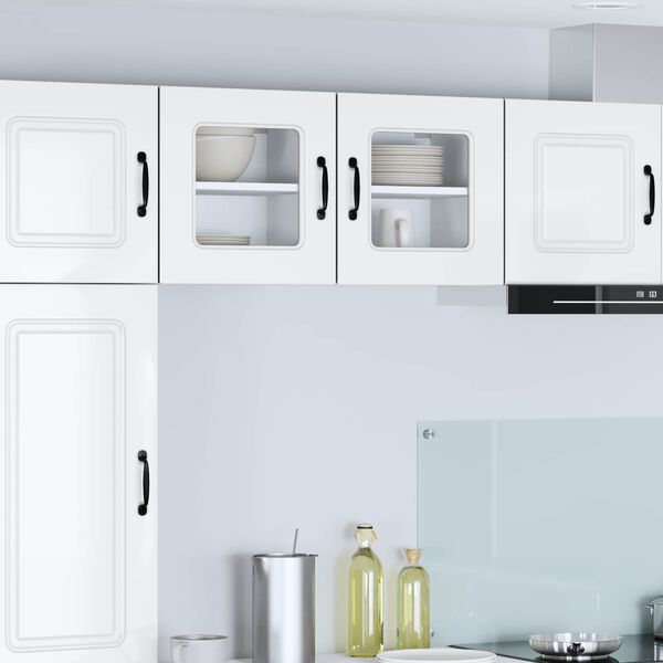 vidaXL Armoire de cuisine Kalmar 2 pcs Blanc brillant 40 x 31 x 40 cm