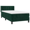vidaXL Sommier &agrave; lattes de lit et matelas Vert fonc&eacute; 80x200 cm Velours