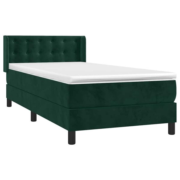 vidaXL Sommier &agrave; lattes de lit et matelas Vert fonc&eacute; 80x200 cm Velours