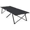 vidaXL Lit de camping pliant 2 pcs Noir 206 x 76 x 74 cm
