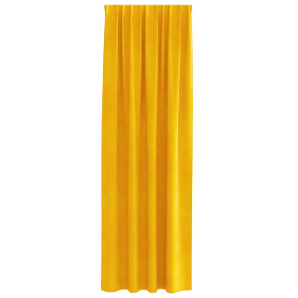vidaXL Rideaux occultants 2 pcs Jaune moutarde 140 x 225 cm Velours
