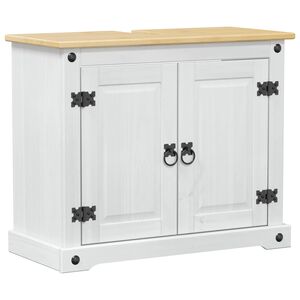 vidaXL Armoire d'&eacute;vier avec &eacute;tag&egrave;re Blanc 73 x 33 x 60 cm Pin massif