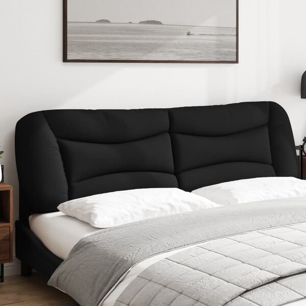 vidaXL Coussin de t&ecirc;te de lit Hvar noir 193 cm similicuir