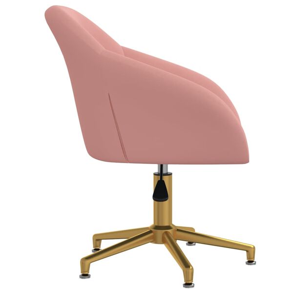 vidaXL Chaises pivotantes à manger lot de 2 rose velours