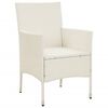 vidaXL Chaises de jardin avec coussins lot de 4 Résine tressée Blanc