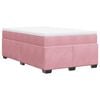 vidaXL Sommier &agrave; lattes de lit avec matelas rose 120x190 cm velours