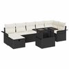 vidaXL Ensemble de canapé de jardin avec coussin 8 pcs Noir Poly rotin