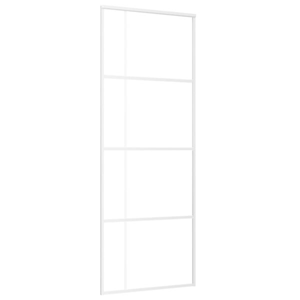 vidaXL Porte coulissante Verre ESG d&eacute;poli et aluminium 76x205 cm Blanc