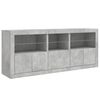 vidaXL Buffet avec lumières LED gris béton 162x37x67 cm