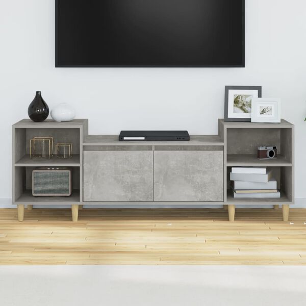 vidaXL Meuble TV Gris béton 160x35x55 cm Bois d'ingénierie
