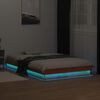 vidaXL Cadre de lit &agrave; LED sans matelas 120x200 cm bois massif