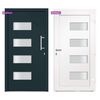vidaXL Porte d'entr&eacute;e Aluminium et PVC Anthracite 100x210 cm