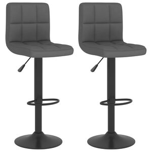 vidaXL Tabourets de bar lot de 2 gris fonc&eacute; tissu