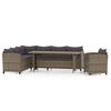 vidaXL Salon de jardin 3 pcs avec coussins R&eacute;sine tress&eacute;e Gris