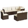 vidaXL Salon de jardin 8 pcs avec coussins marron r&eacute;sine tress&eacute;e
