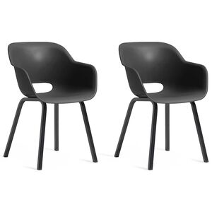 Chaise de jardin Keter avec pieds en m&eacute;tal Noa 2 pcs Graphite