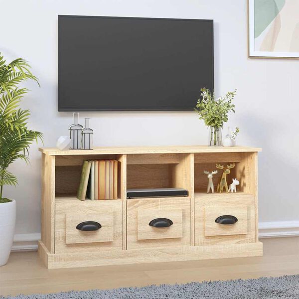 vidaXL Meuble TV chêne sonoma 100x35x50 cm bois d'ingénierie