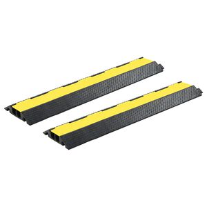 vidaXL Rampes de protection de c&acirc;ble 2 pcs 2 canaux caoutchouc 101,5cm