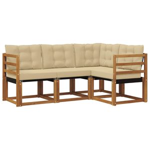vidaXL Ensemble de canap&eacute;s d'ext&eacute;rieur 4 pcs Naturel et Beige