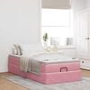 vidaXL Cadre de lit ottoman avec matelas rose 90x200 cm velours