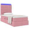 vidaXL Lit avec rangement et LED avec matelas Rose 90 x 190 cm Velours