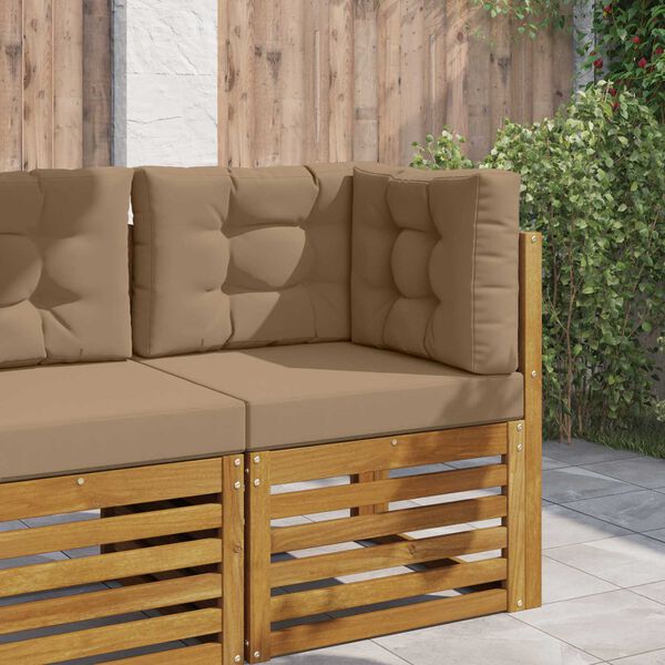 vidaXL Coussin de canap&eacute; d'ext&eacute;rieur 3 pcs Taupe Polyester