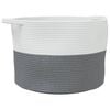 vidaXL Panier &agrave; linge gris et blanc &Oslash;55x36 cm coton