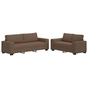 vidaXL Ensemble de canap&eacute; 2 pcs avec coussins en tissu marron