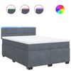 vidaXL Sommier &agrave; lattes de lit et matelas Gris fonc&eacute; 160x200cm Velours